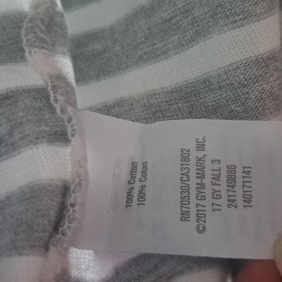 Gymboree girls size Large or 10-12 gray & white striped dress, flower design - Picture 5 of 5